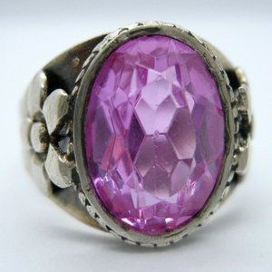 Beautiful Vintage Ring Soviet USSR Silver 875 Sapphire